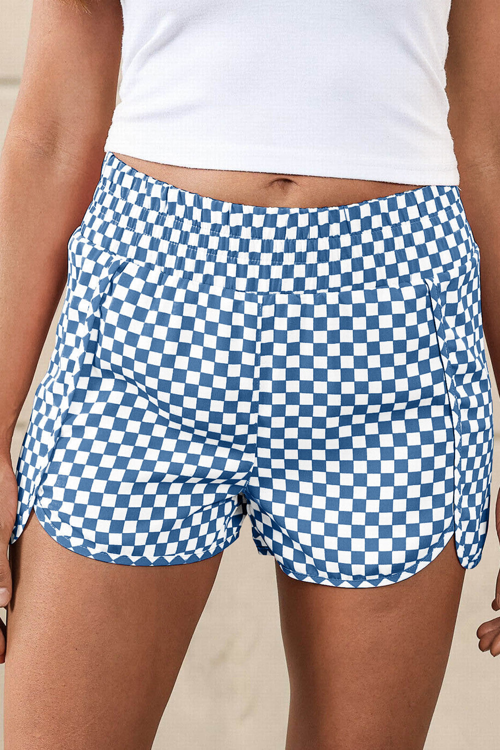 Blue Checkered Athletic Bottoms