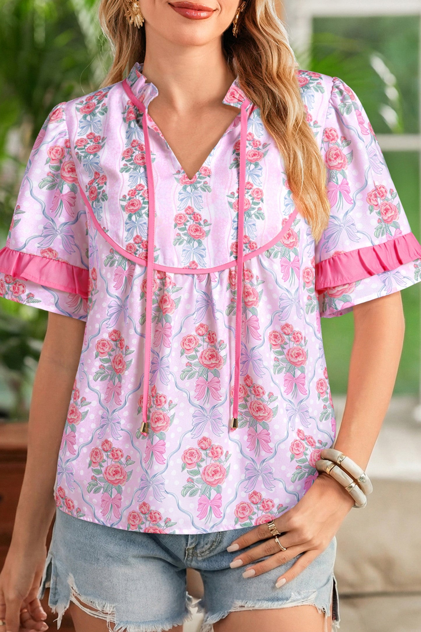 Floral Ruffled Blouse