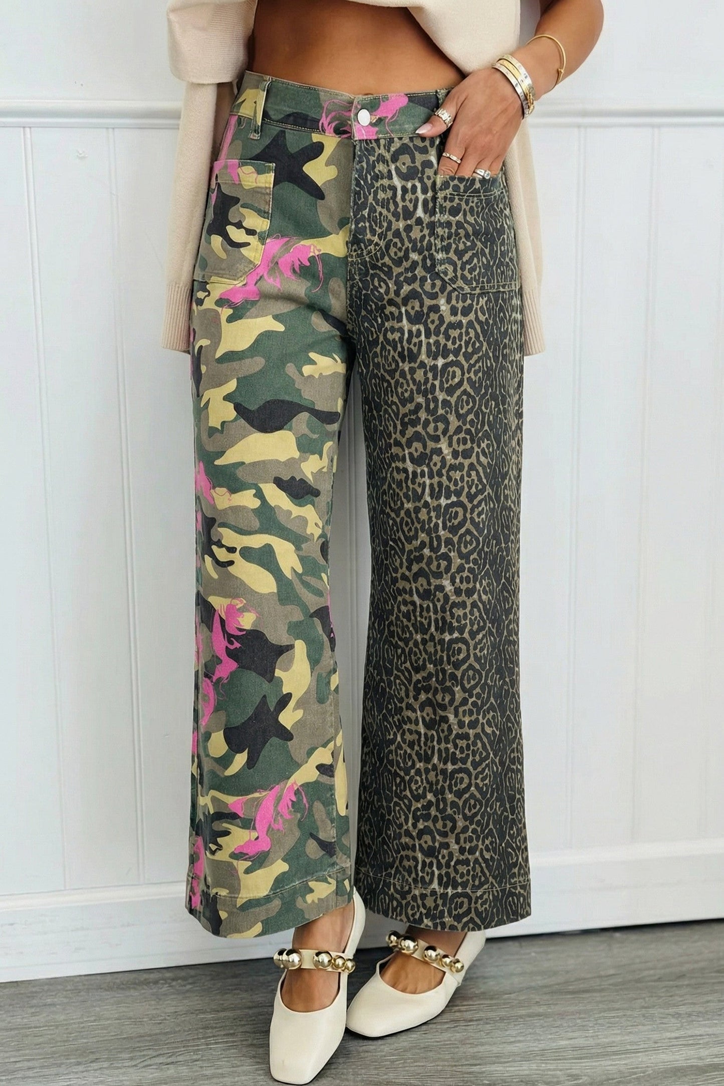 Multicolor Abstract Print Jeans