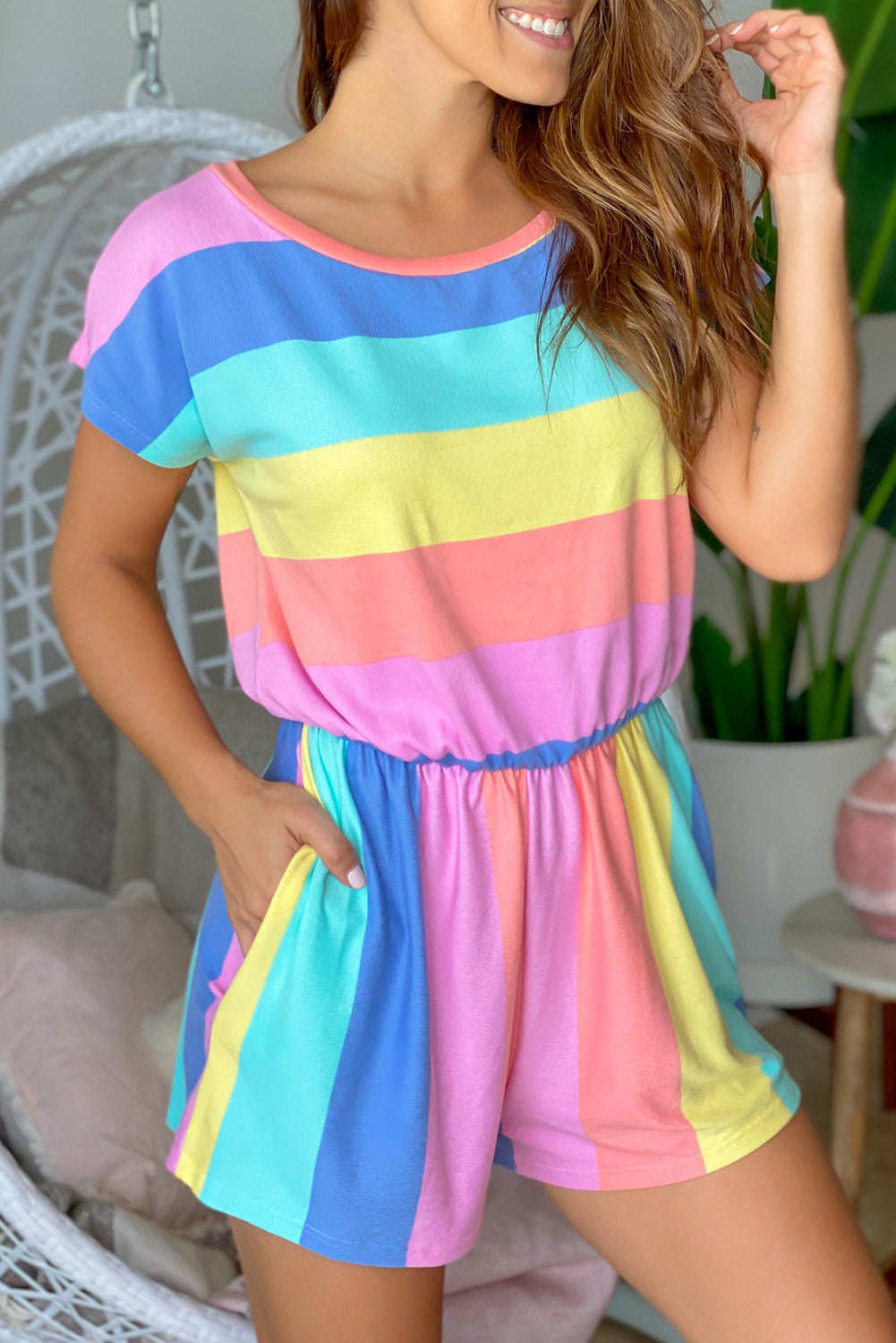 Multicolor Striped Romper