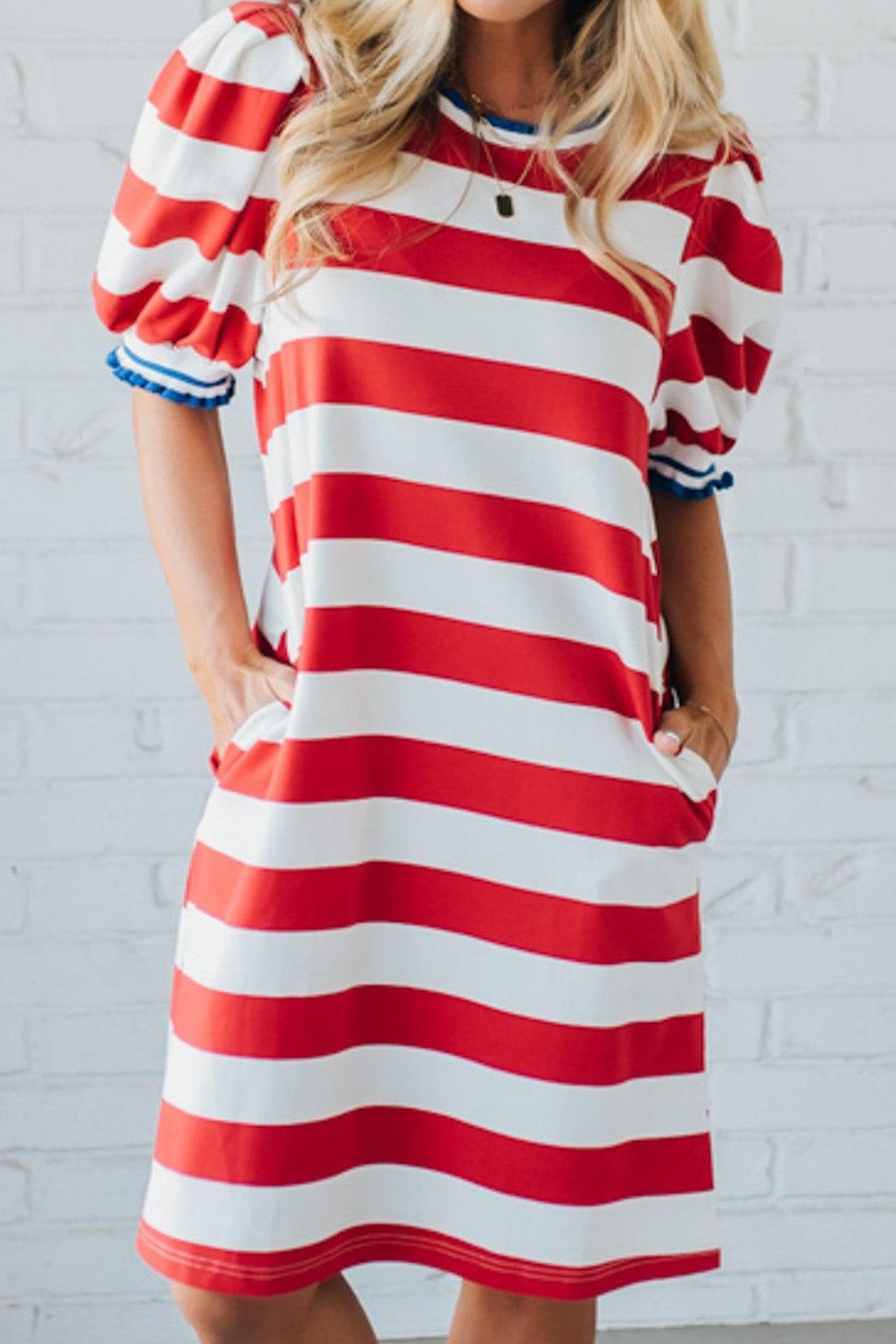 Red Stripe Shift Dress