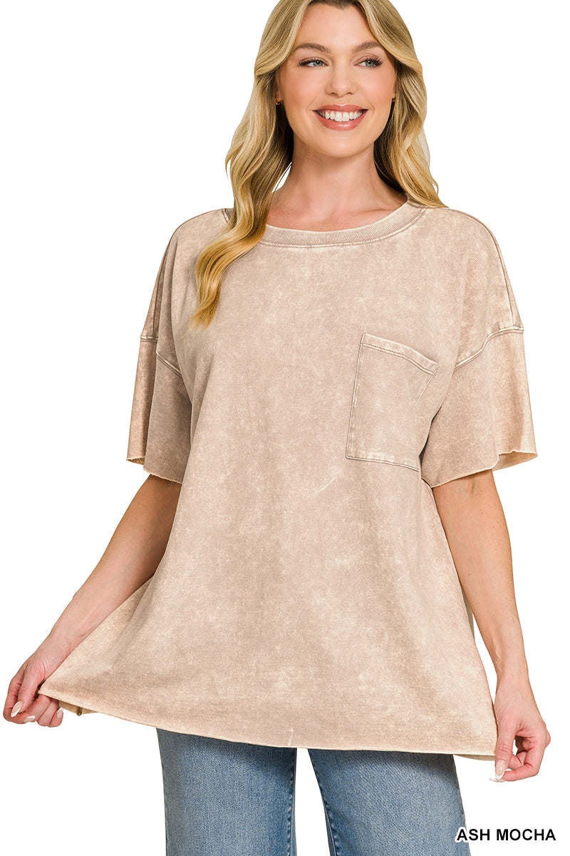 French Terry Raw Edge Top Zenana