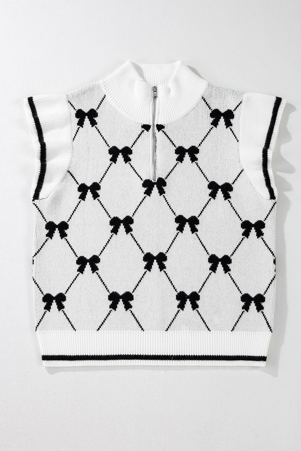 Black Bow Zipped Sweater FB