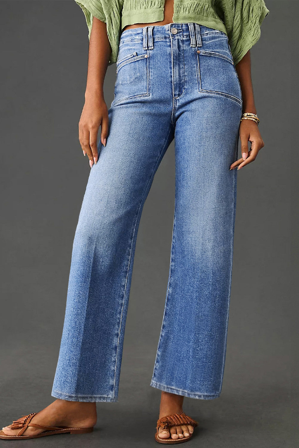 Beau Blue Straight Leg Jeans