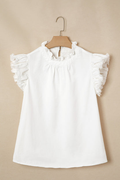 Frilled Denim Top