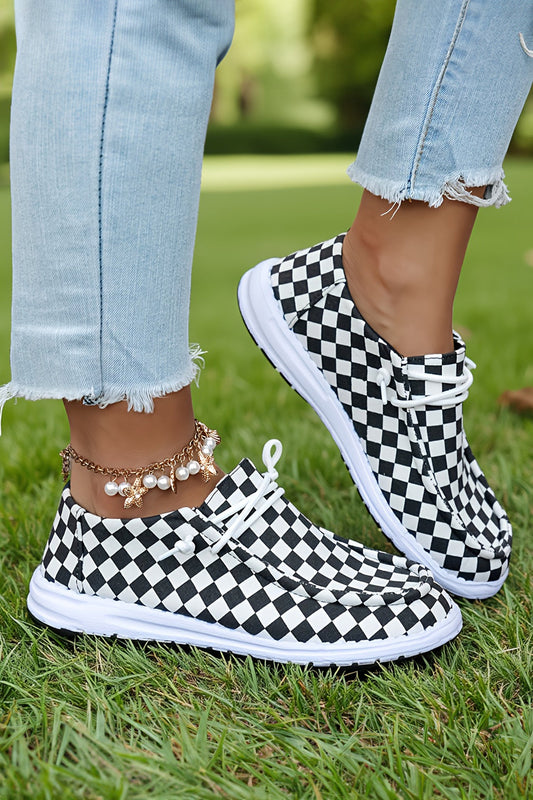 Checkered Lace Up Shoes