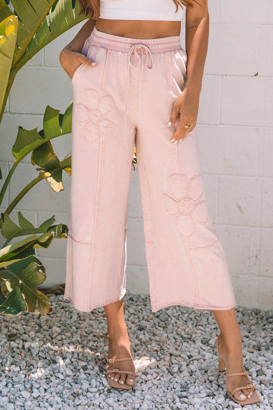 Pink Flower Mineral Wash Pants