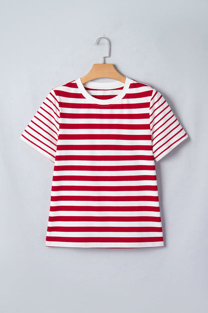 Red Stripe Patchwork Top