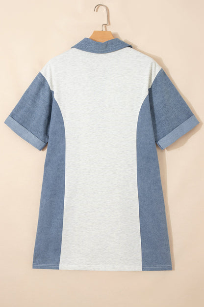 Light Grey Denim Tunic Dress
