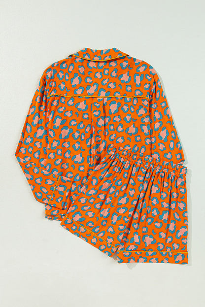 Orange Leopard Pajama Set