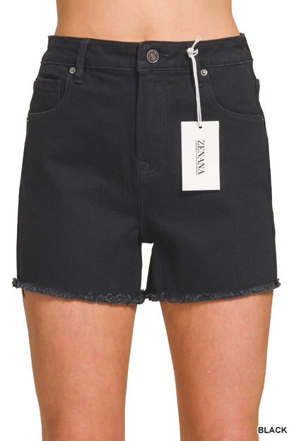 Black Frayed Raw Denim Zenana New RTS