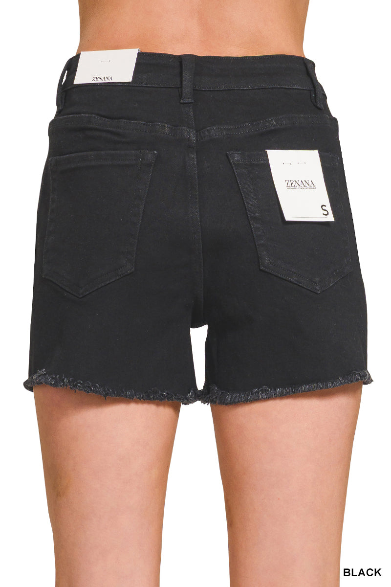 Black Frayed Raw Denim Zenana New RTS