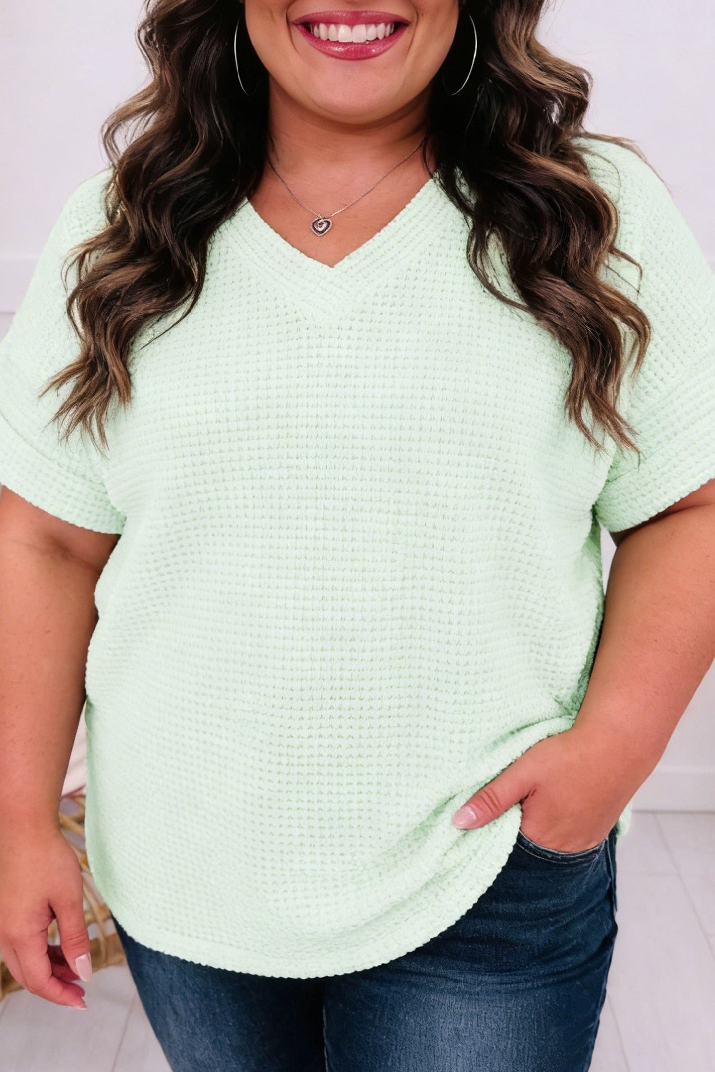 Aqua Plus Waffle Knit Top