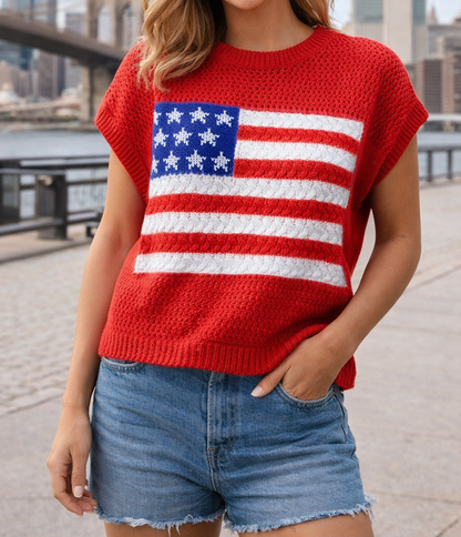Flag Sweater Top