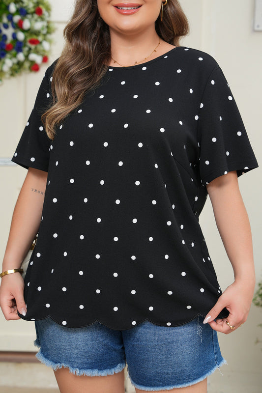 Black Plus Dotted Shirt