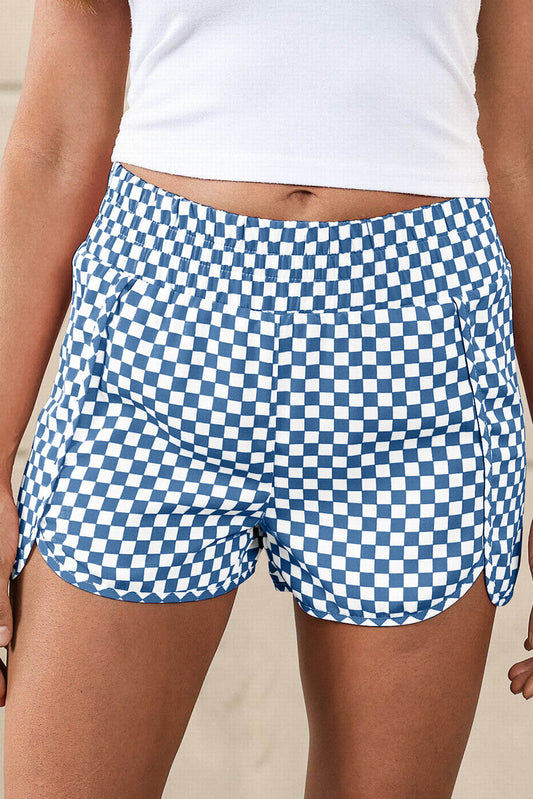 Blue Checkered Athletic Bottoms
