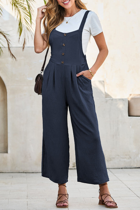 Blue Textured Overalls