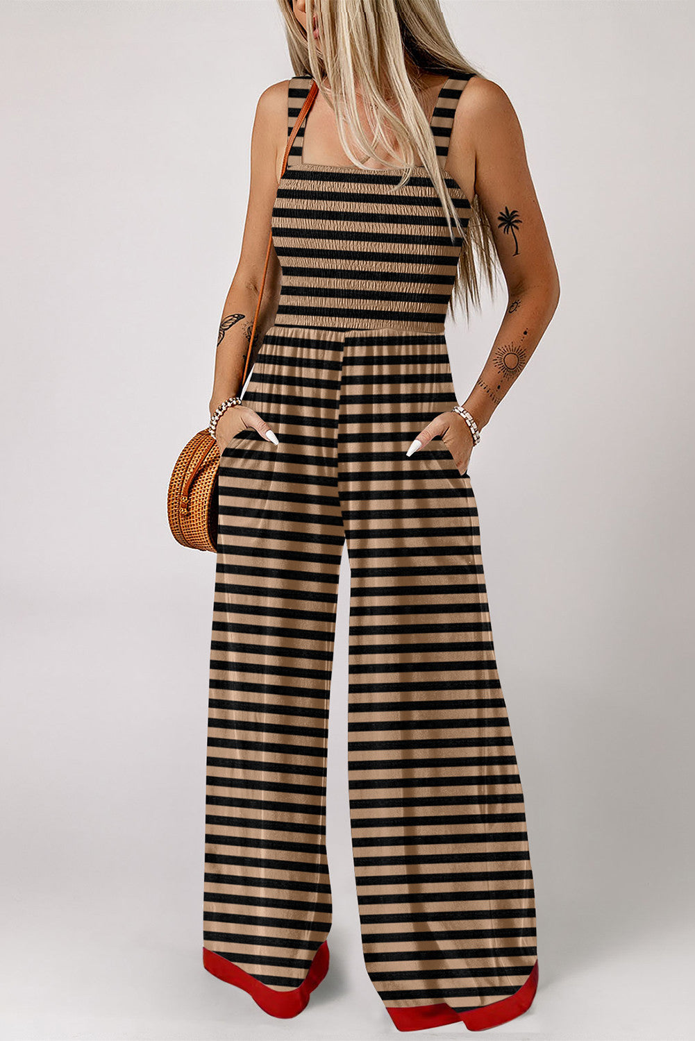 Brown Stripe Jumpsuit