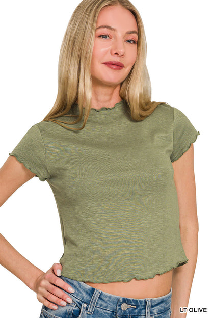Lettuce- Trim Crop Top Zenana