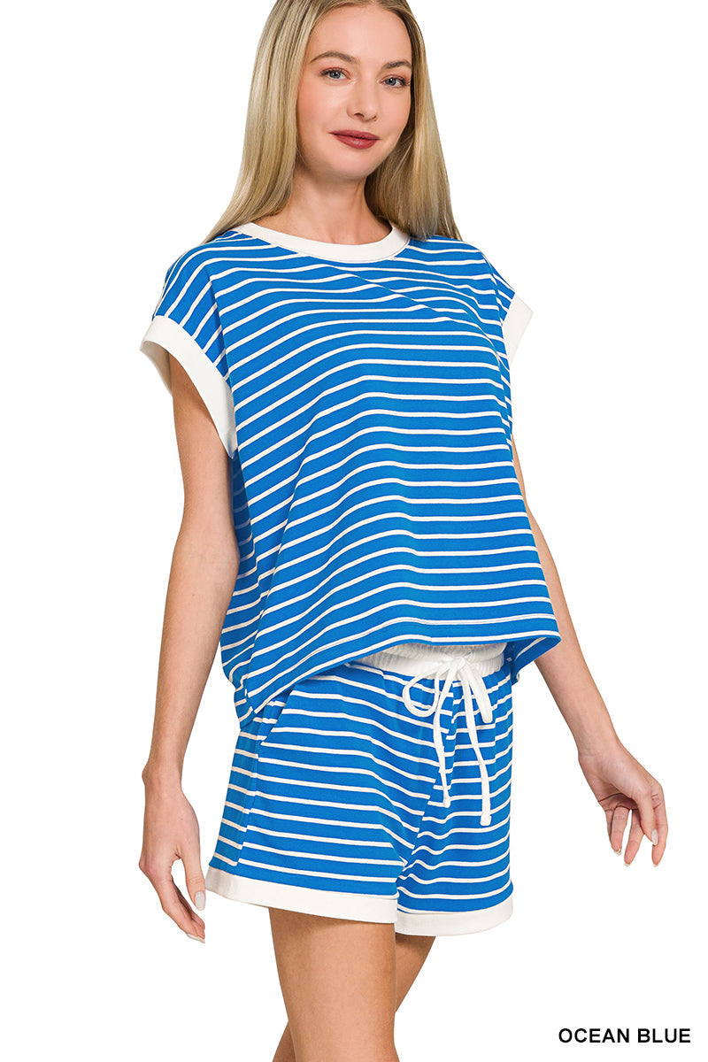 Stripe-Contrast Banded Set Zenana