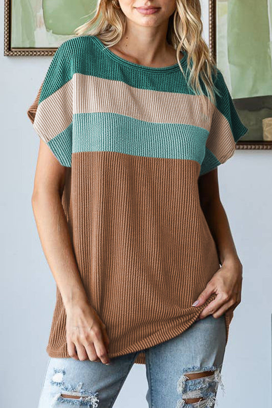 Colorblock Ribbed Top