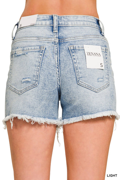 Zenana Distressed Denim Bottoms