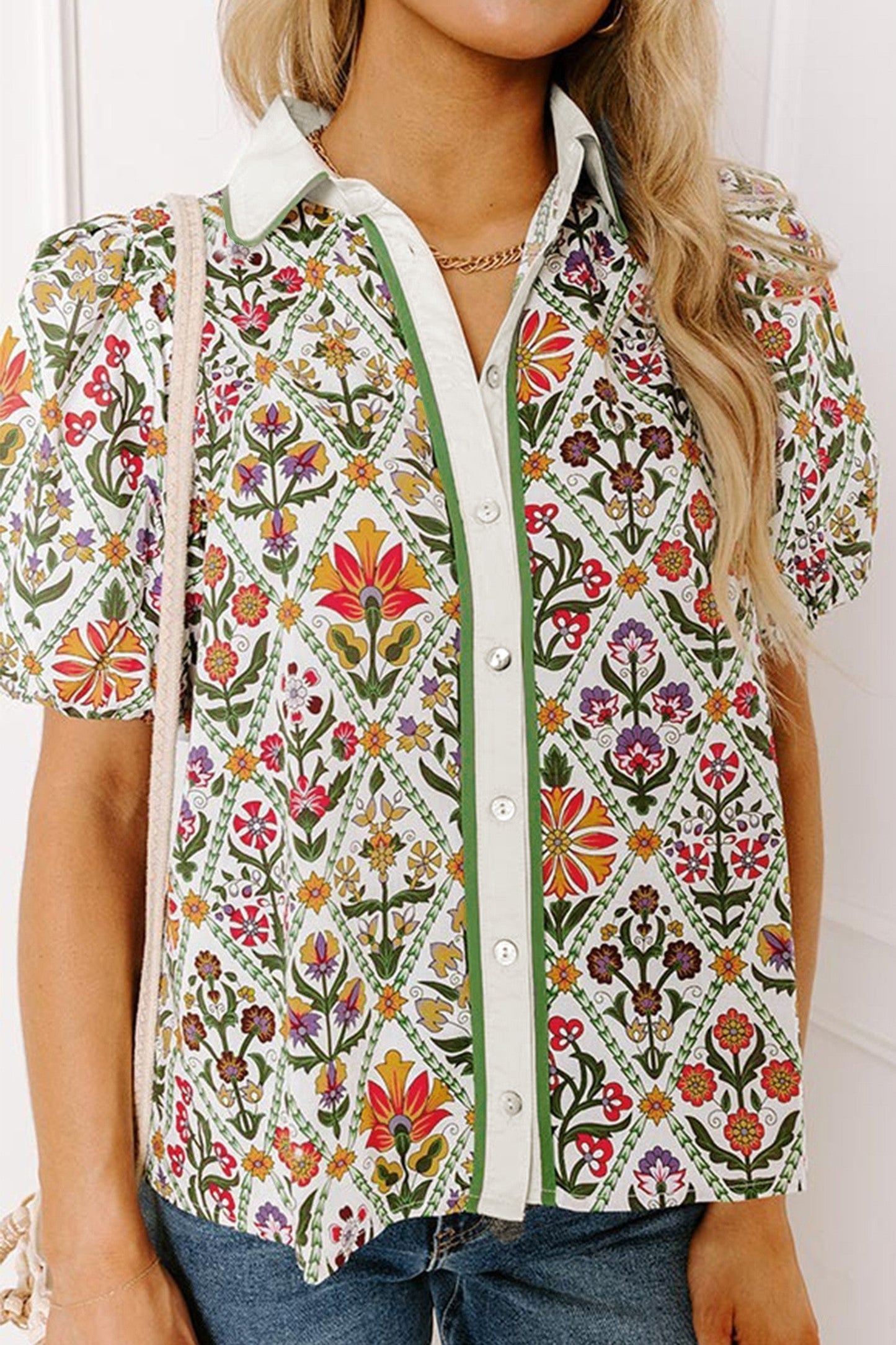 Green Bubble Floral Shirt