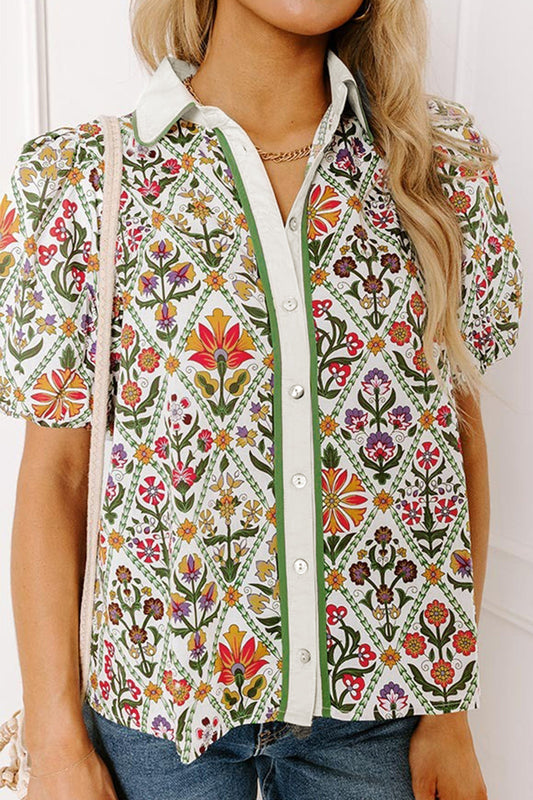 Green Bubble Floral Shirt
