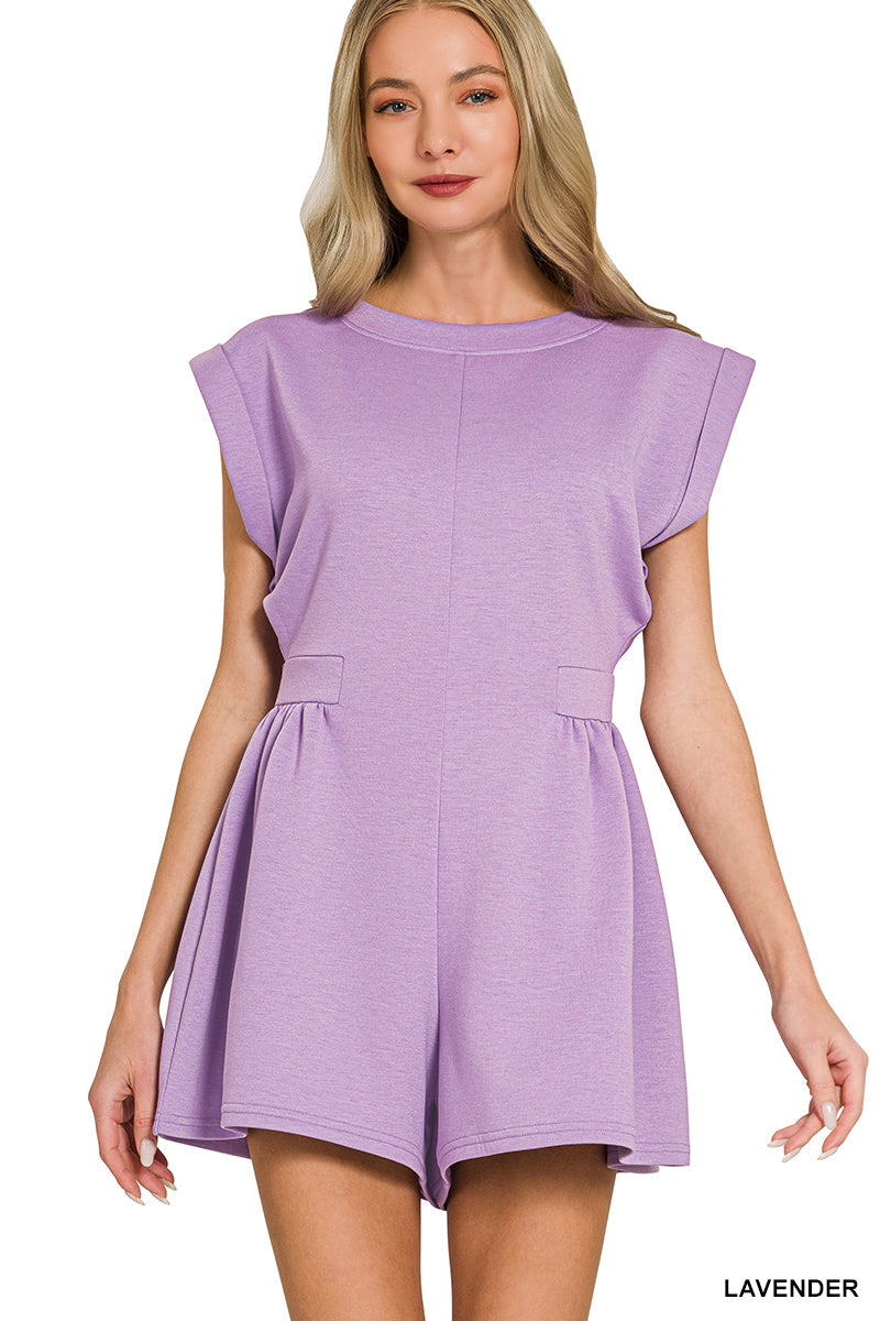 Scuba-Open Back Romper Zenana