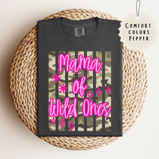 Mama of Wild Ones (Pink Font) Tee.