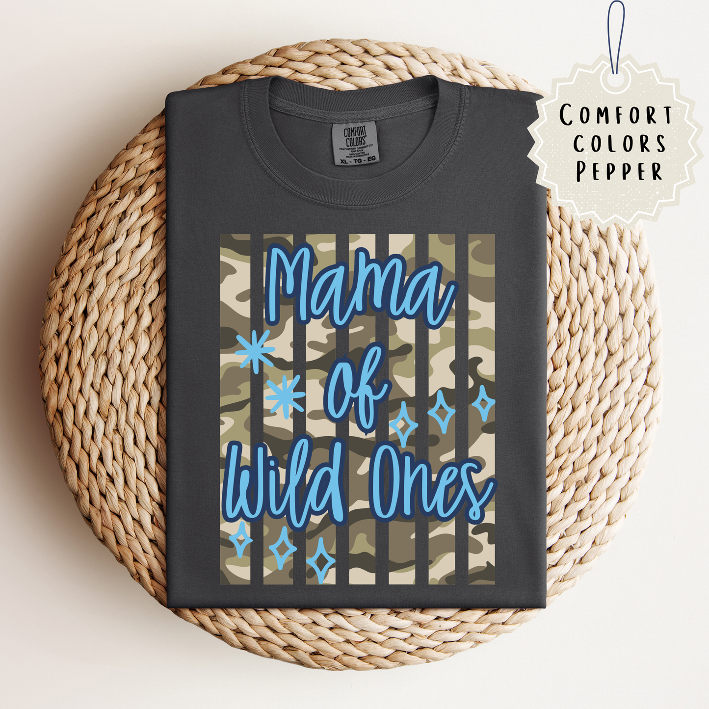 Mama of Wild Ones (Blue Font) Tee.