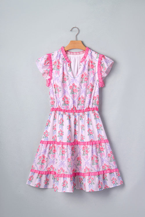 Ruffled Tiered Floral Dress