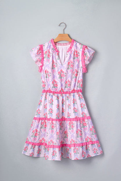 Ruffled Tiered Floral Dress