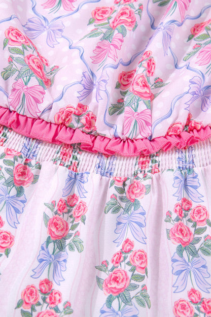 Ruffled Tiered Floral Dress