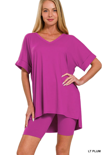 VNeck- Biker Set Zenana