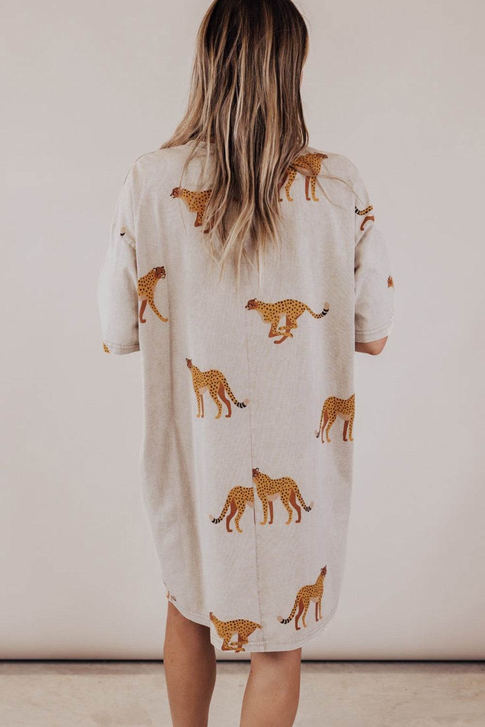 Cheetah Plus Size T Shirt Dress