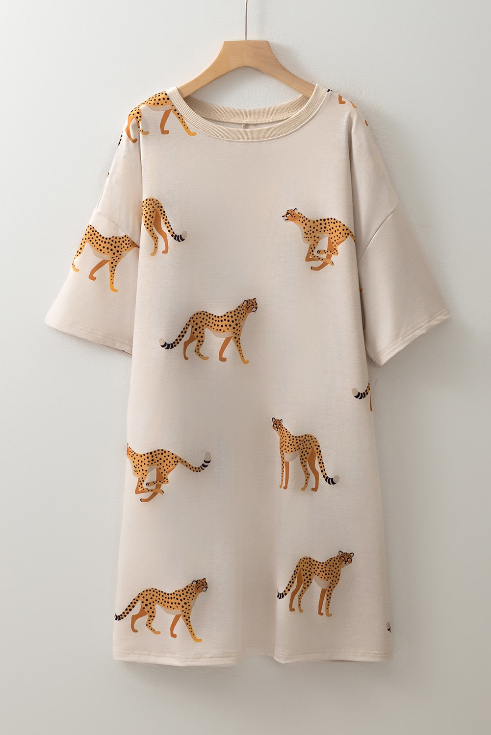Cheetah Plus Size T Shirt Dress