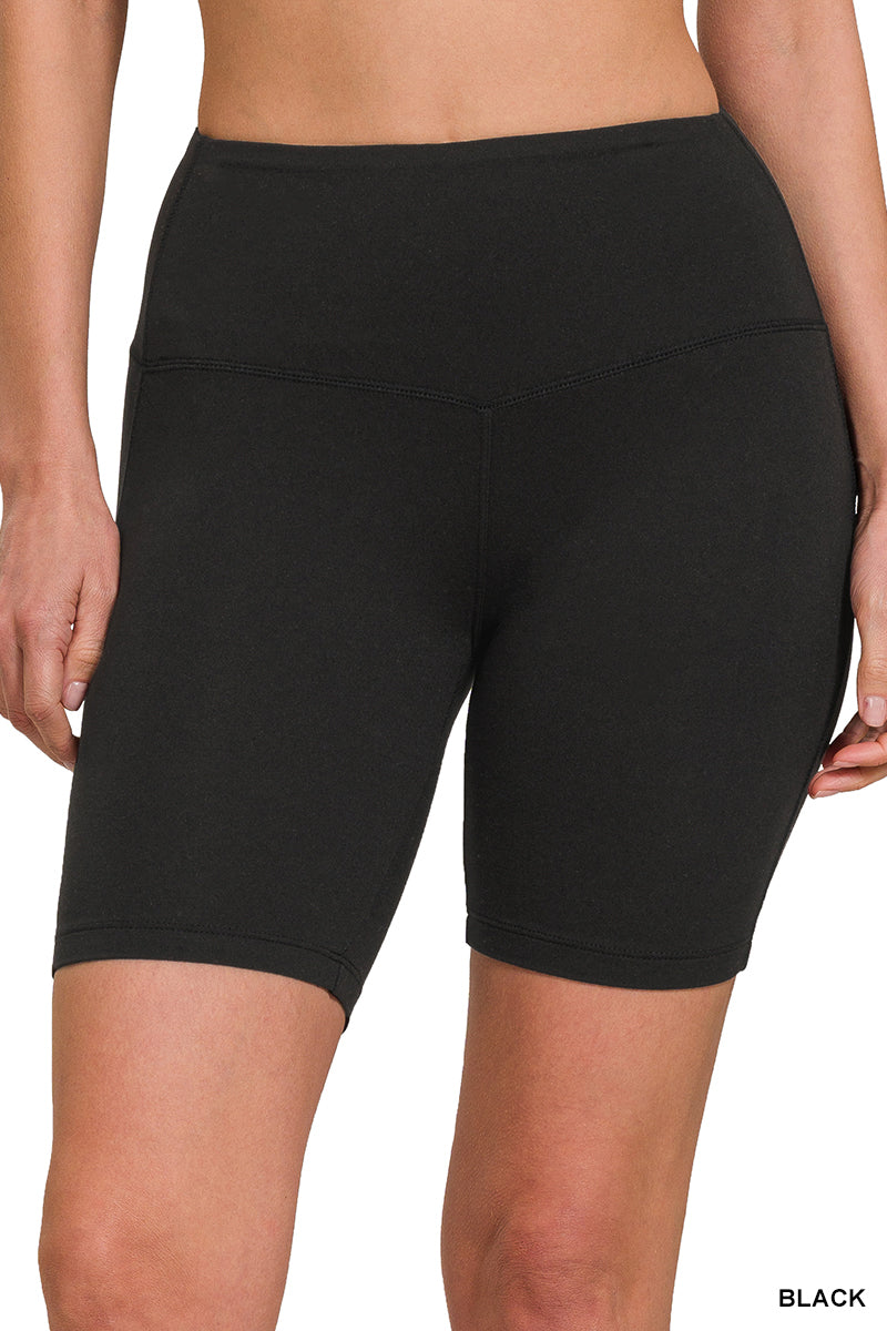 Microfiber-Wide Waistband Biker Bottoms Zenana New RTS
