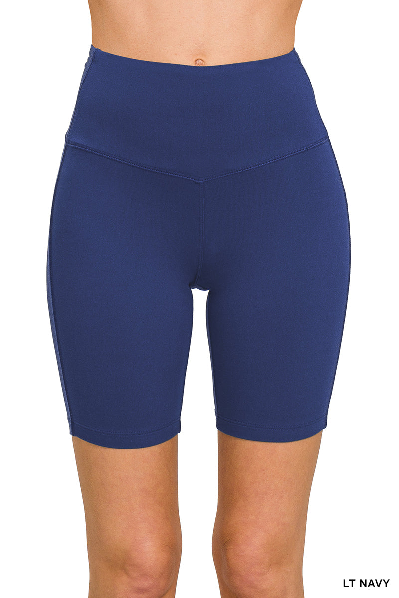 Microfiber-Wide Waistband Biker Bottoms Zenana New RTS
