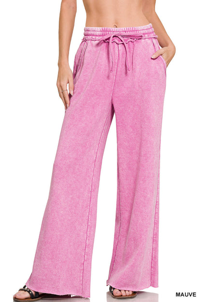Acid Wash Fleece Sweatpants Zenana New RTS