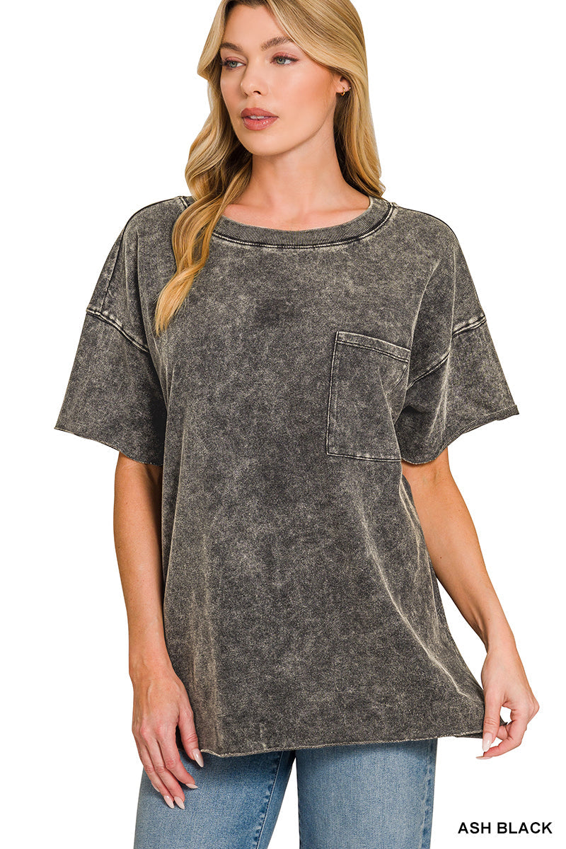 French Terry Raw Edge Top Zenana