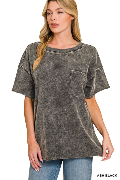 French Terry Raw Edge Top Zenana