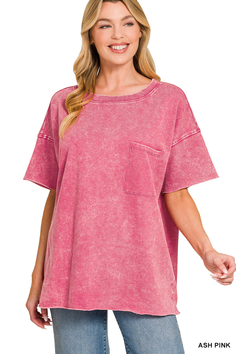 French Terry Raw Edge Top Zenana