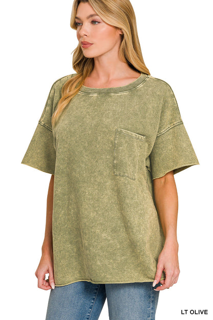French Terry Raw Edge Top Zenana
