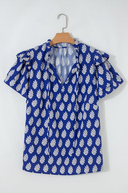 Plus Size Botanical Print Blouse