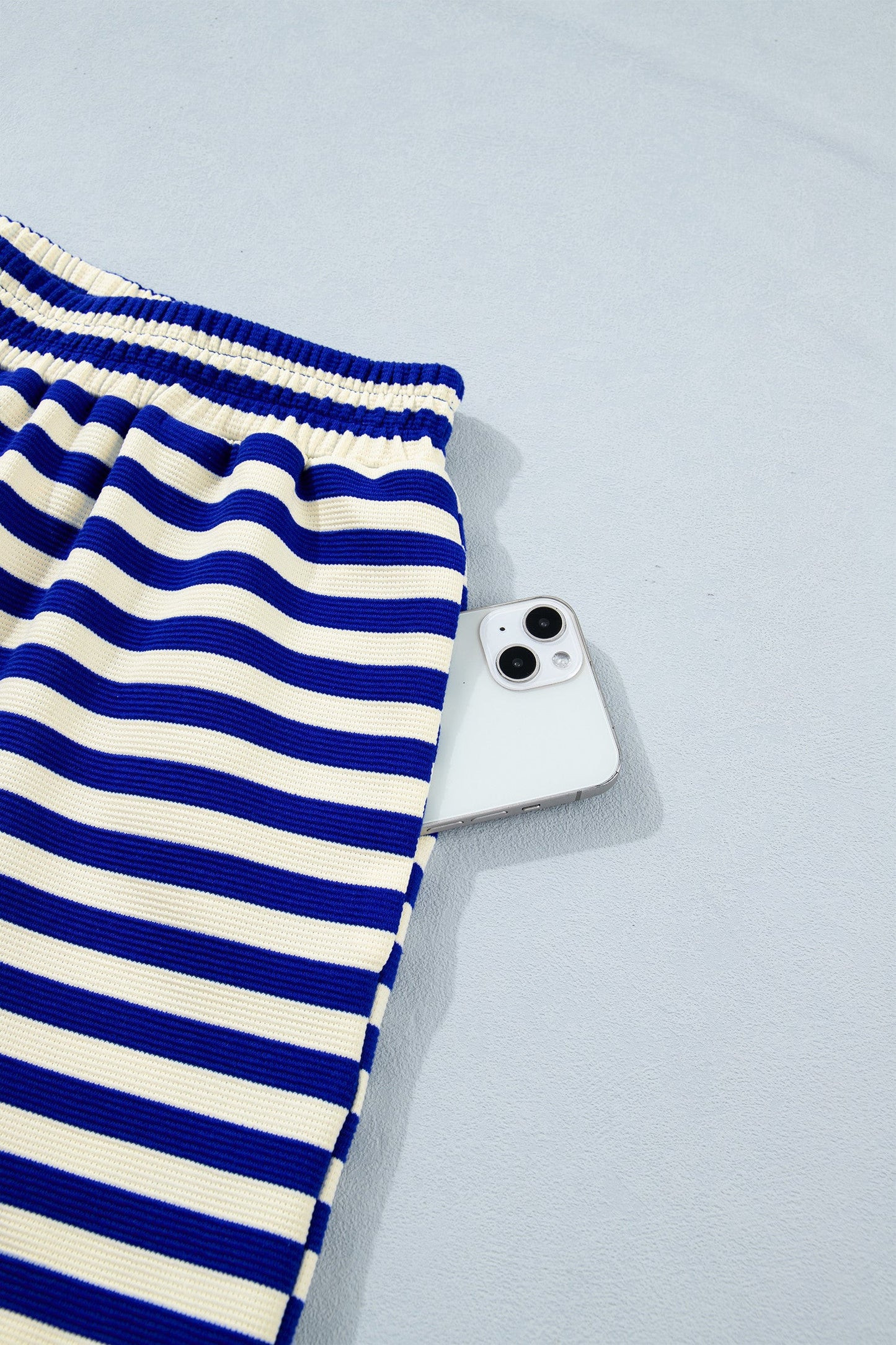 Blue Stripe Cap Sleeve Set
