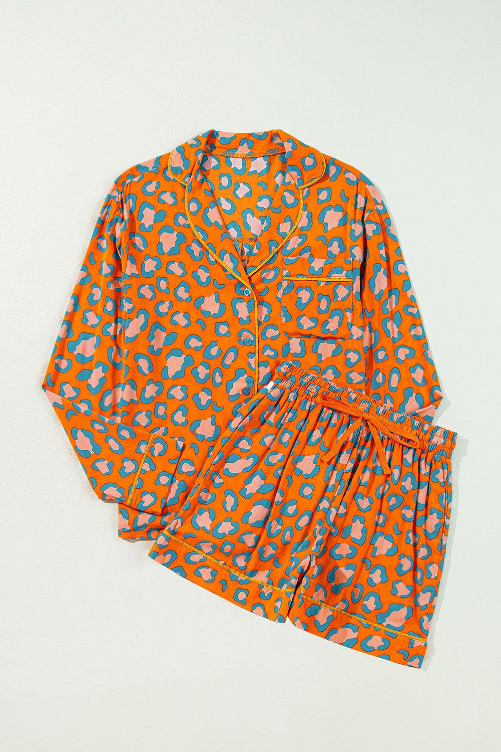 Orange Leopard Pajama Set