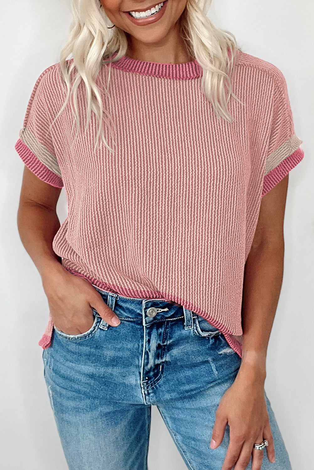 Light Pink Corded Top FB