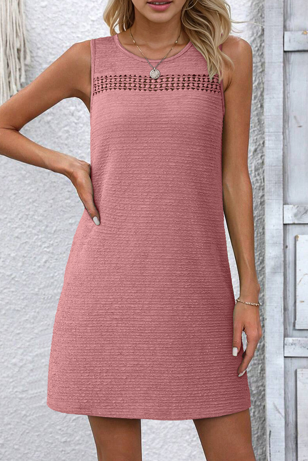 Textured Sleeveless Dress