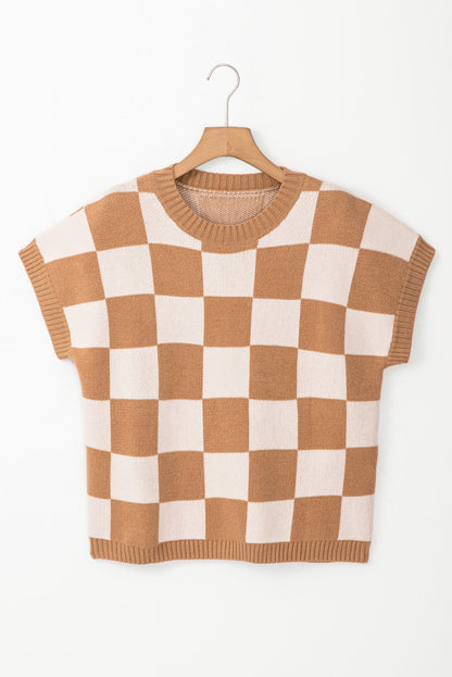 Beige Colorblock Ribbed Trim Sweater March.